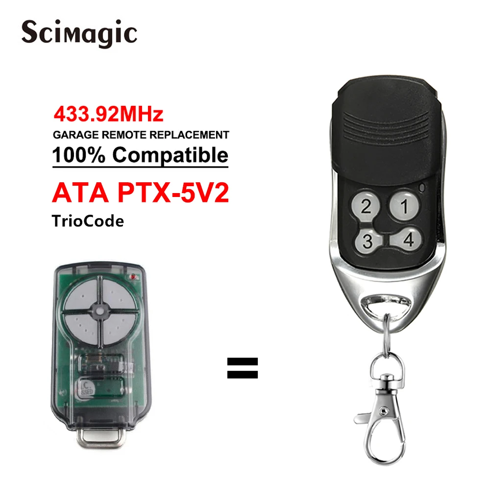 ata ptx5v2 porta porta da garagem abridor de controle remoto rolamento codigo 43392 mhz ata ptx5 v1 triocode transmissor para a porta do rolo 01