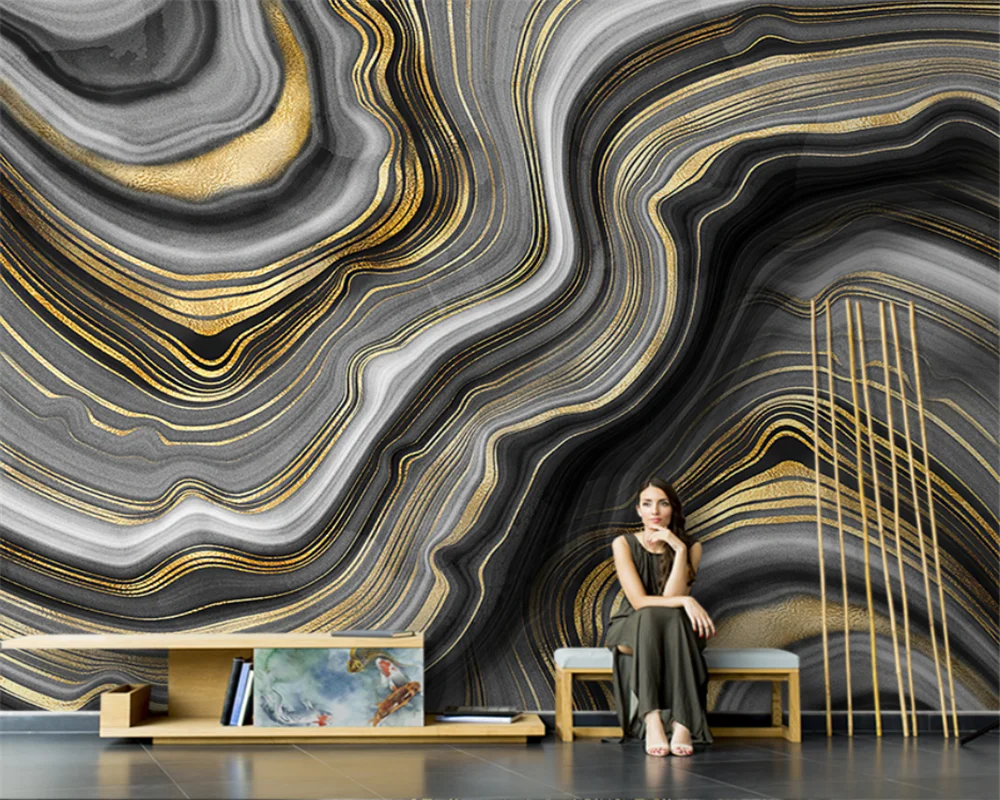 beibehang Custom Nordic hand-painted abstract light luxury marble living room TV background wallpaper wall papers home decor
