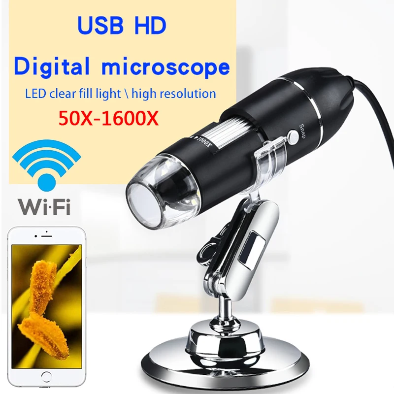 Adjustable 1600X 2MP 8 LED Digital Microscope Handheld Portable Digital USB Magnifier Electronic HD Magnification Endoscope