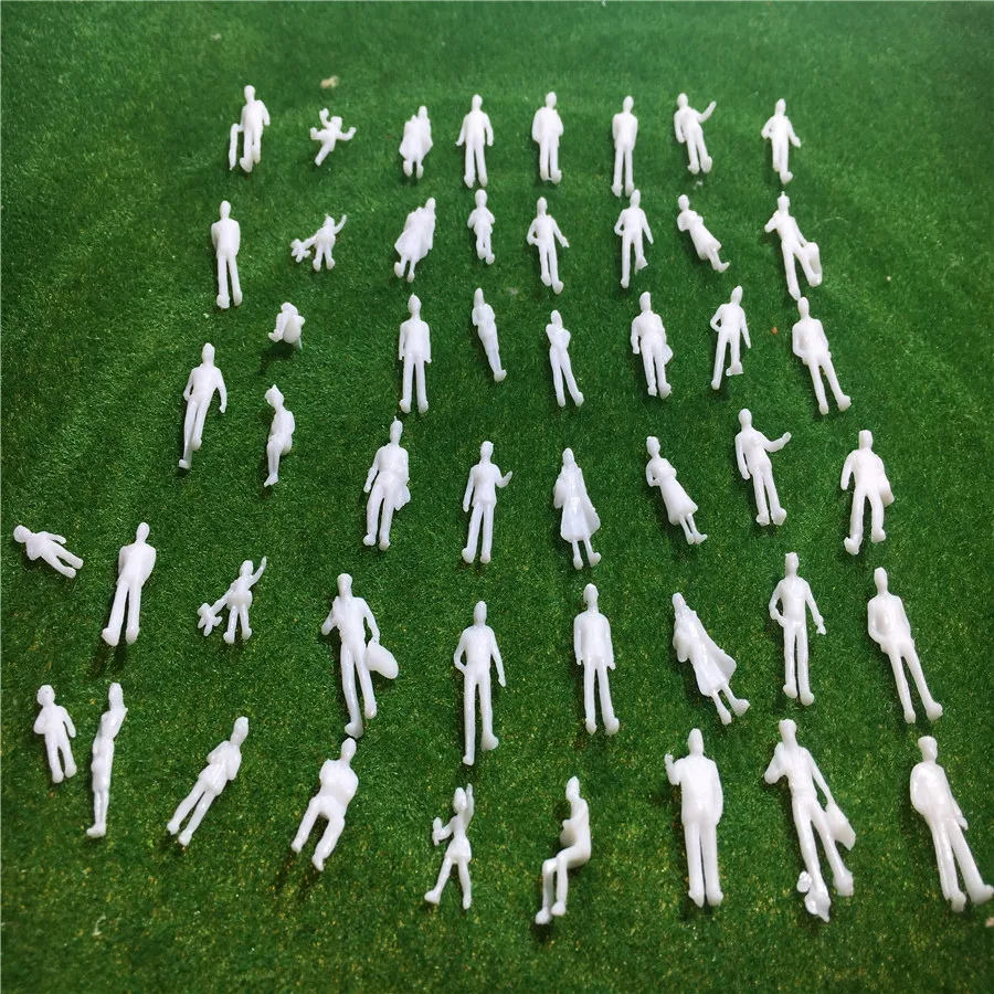 300pcs 1:100/150/200 Mixed Miniature White Architectural Model Human Scale HO Resin Plastic Peoples