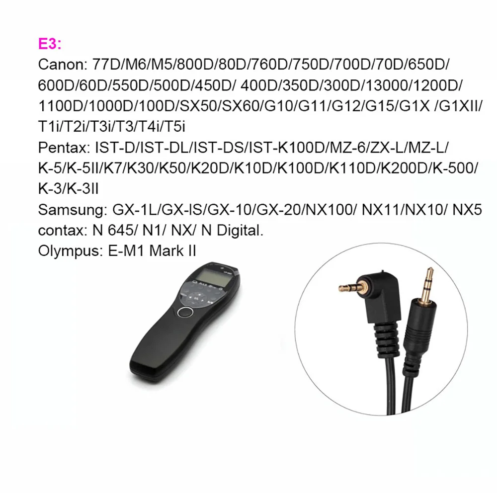 YP-880 Wired Shutter Release Timer Remote Control LCD Display for Canon Sony Nikon etc.