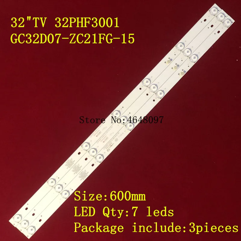 

New 7LED LED backlight strip for 32PHF5061 32PHF3001 32PHF3061 32PHF3021 GC32D07-ZC21FG-15 RF-EG320B32-0701S-07A1