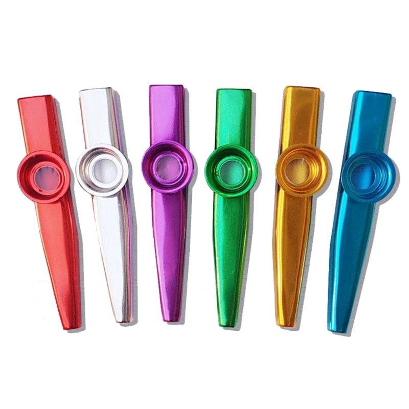 Multicolor Metal Kazoos Musical Instruments Flutes With Kazoo Flute Diaphragms Good Companion for Guitar,Ukulele, Violi amateur