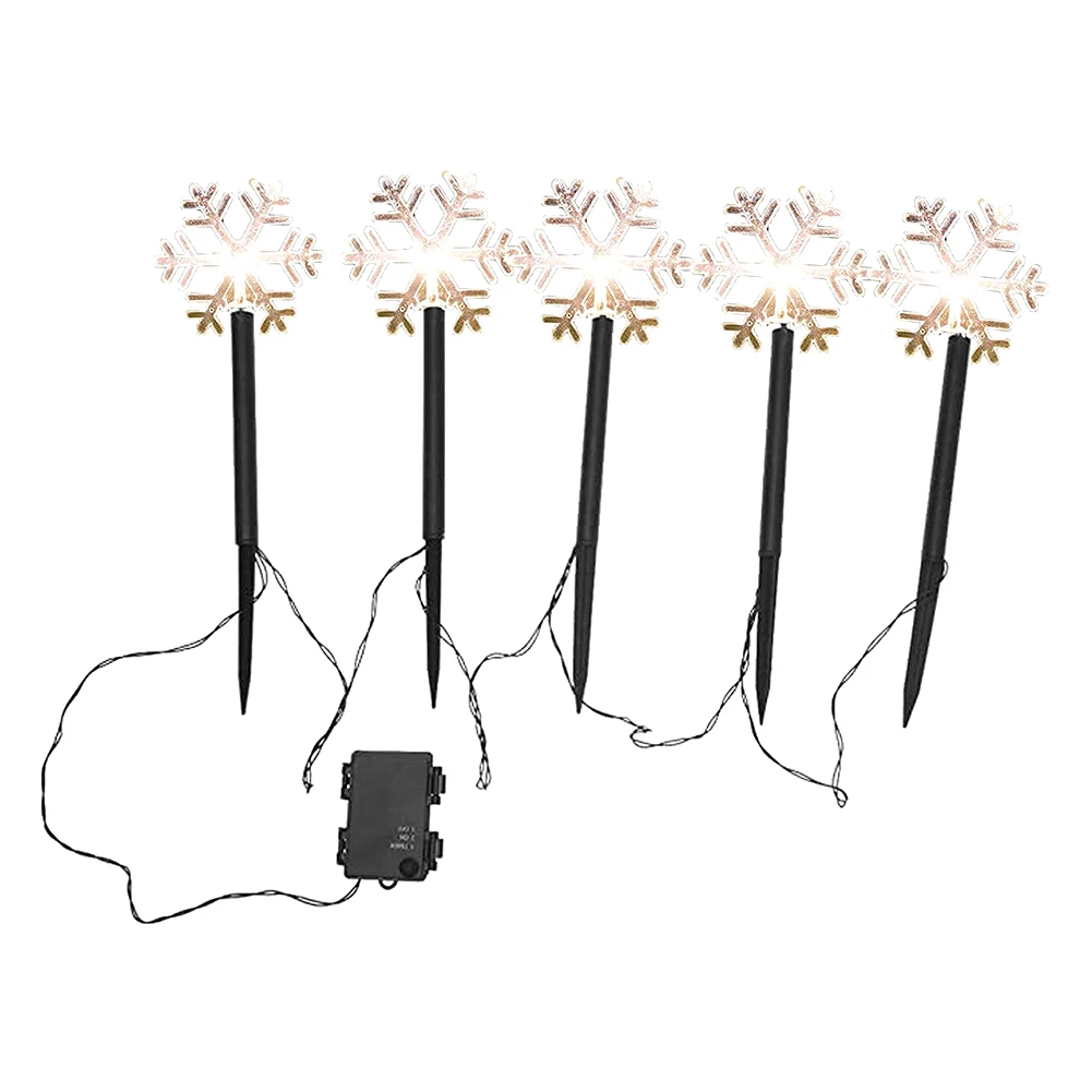 LED Natal Quintal Decoração, luzes Plug terra, String Snowflake Lights, Decoração de gramado