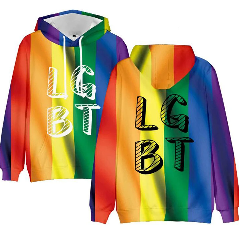 

LGBT Pride Month 3D Print Oversized Women/Men Hoodies Sweatshirt LGBTQ Gay Bisexual Lesbian Rainbow Pullover Hooded Jacket Coats