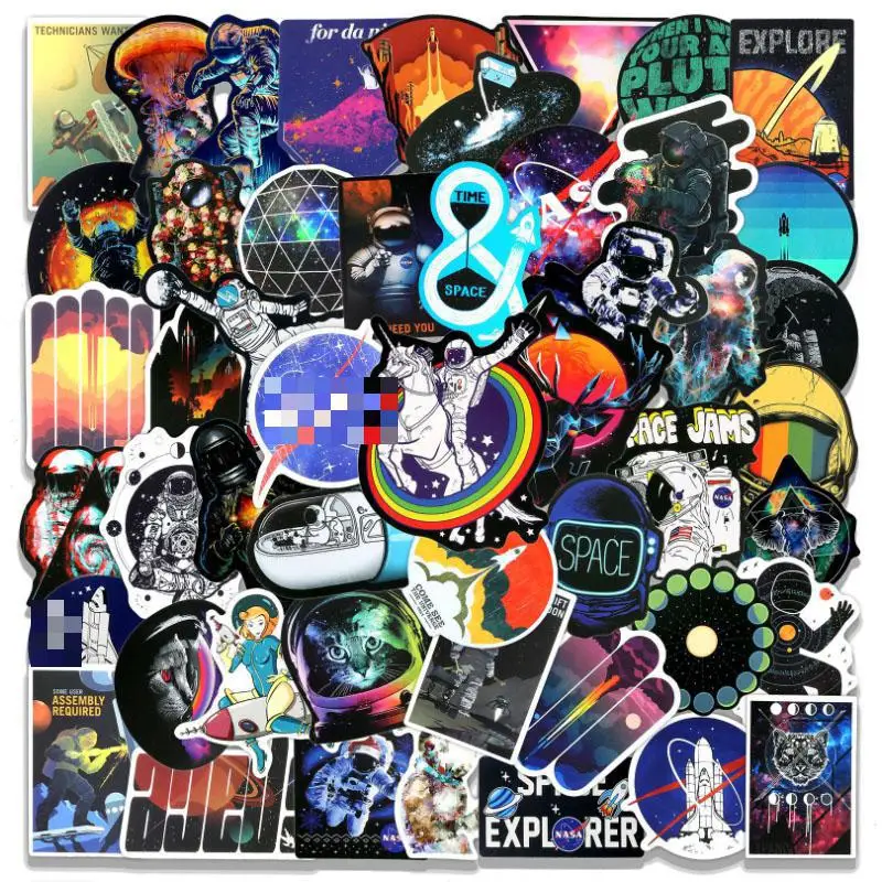 10/30/50Pcs  Outer space boy universe Graffiti Waterproof Skateboard Travel Suitcase Phone Laptop Luggage Stickers DIY Kids Girl