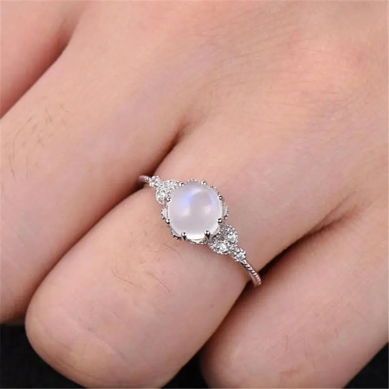 New  925 Sterling Silver Ring Opal Opal Ring Wedding Ring Female High Jewelry Gift