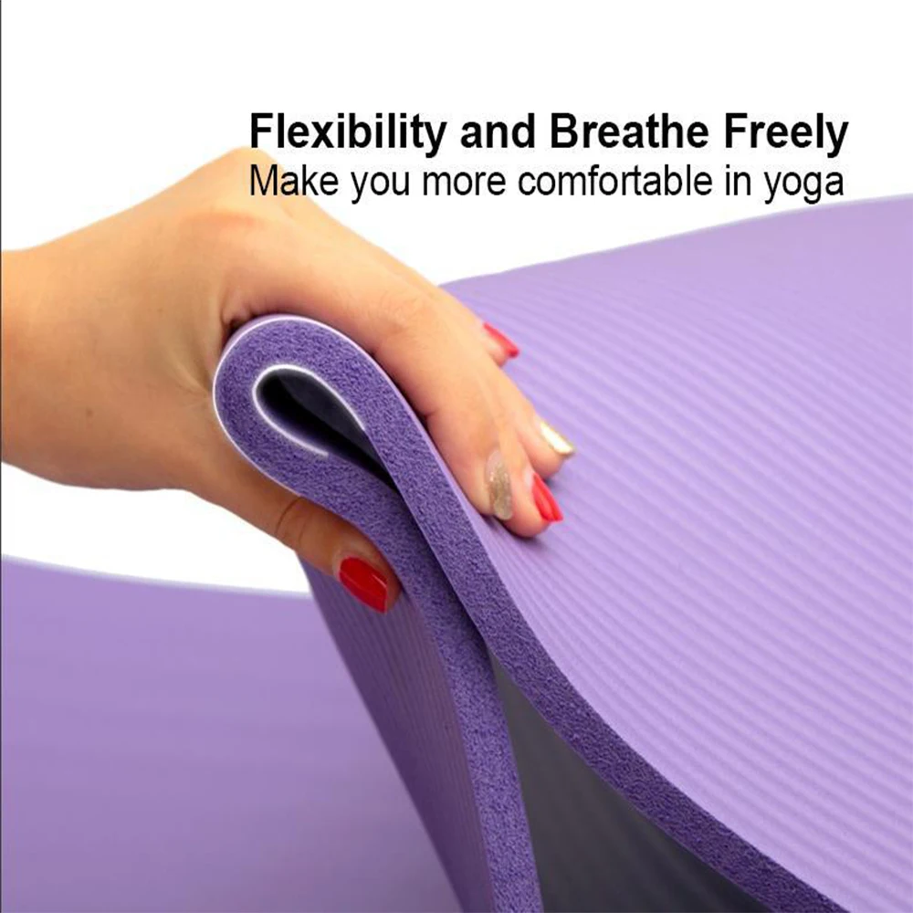 10mm thick Pad 183*61cm Non-slip yoga Mat For Beginner Fitness Sports Gymnastics Mats NBR Gym Fitness Pilates Pads With Strap