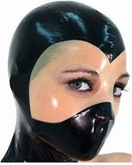 

Latex Rubber Black headgear cosplay party handmade custom holiday fashion comfortable xs-xxl 0.45mm