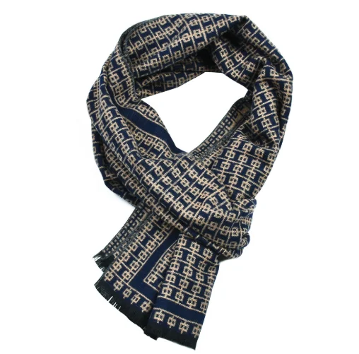 New Arrival High Quality Men's Double-sided Thickened Warm Scarf Korean Design Men's Knitted Scarves Wholesale