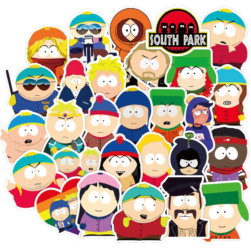 10/30/50PCS Classic Animation Southpark Stationery Waterproof Pvc Sticker Skateboard Suitcase Guitar Luggage For Kid Toy Gift