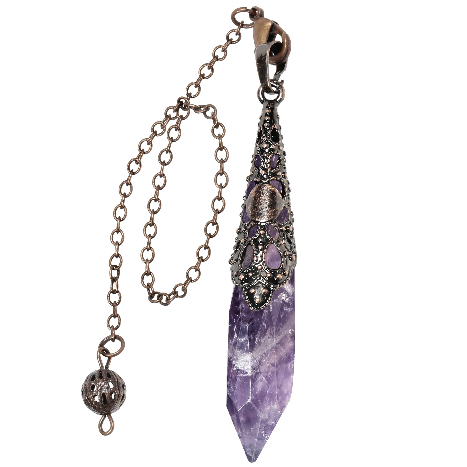 Faceted Crystal Stone Pendulum For Dowsing Biolocation Spiritual Pendulums For Divination Chakra Balancing Pendant Jewelry