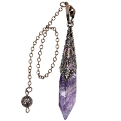 Faceted Crystal Stone Pendulum For Dowsing Biolocation Spiritual Pendulums For Divination Chakra Balancing Pendant Jewelry