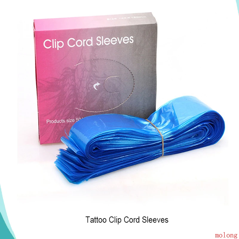 

125Pcs/pack Disposable Blue Tattoo Clip Cord Sleeves Bags Covers Bags for Tattoo Machine Tattoo Accessory Permanent Makeup 80*5c