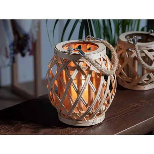 English Home Shiny Bamboo Lantern 19 X18CM Beige