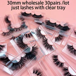 30 Pairs Wholesale 25MM Styles Lashes Only With Tray Dramatic Lashes Makeup Lashes Natural Soft Long Mink Eyelashes In Bulk