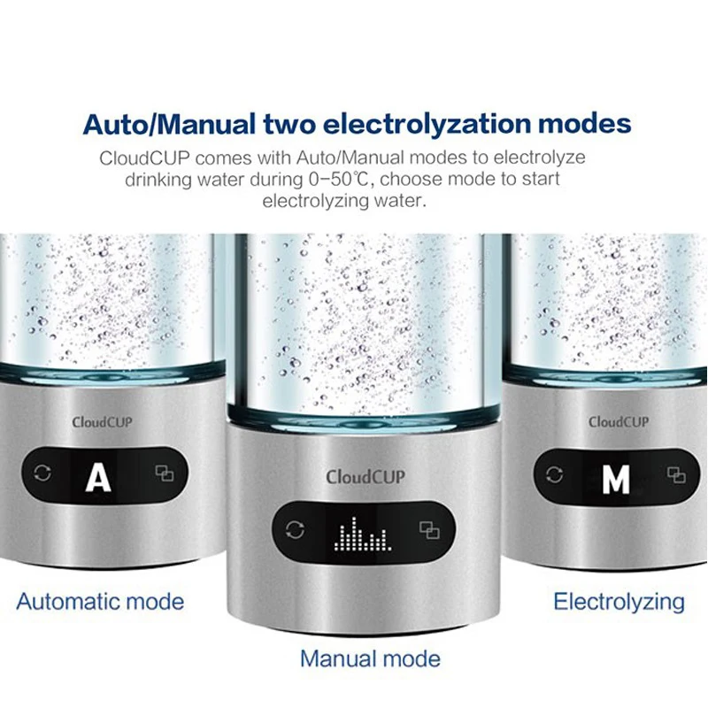 Nuvem-CUP Rastreador Hidratação Inteligente Garrafa 480ml Fabricante De Água De Hidrogênio Bluetooth IOS/Android App Touchscreen Termômetro