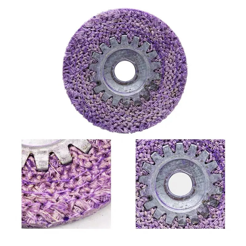 Polishing tool 100MMX16MM red hemp rope polishing wheel, purple hemp wheel for stainless steel metal rough Angle grinding