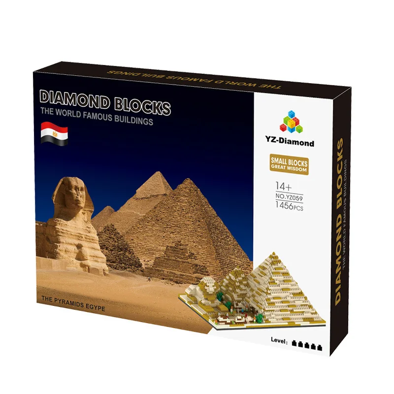 Pyramid Micro Building Blocks Egypt World Famous Architecture Mini Brick YZ059 City 3D Model Toys For Kid