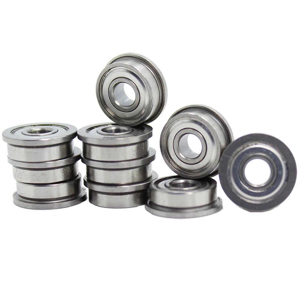 SF695ZZ Flange Bearing 5x13x4 mm 10PCS Double Shielded Stainless Steel Flanged SF695 Z ZZ Ball Bearings SF695Z F695 Z