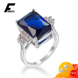 Classic Ring 925 Silver Jewelry with Emerald Gemstone for Women Wedding Engagement Party Gift Accessories Wholesale Finger Rings