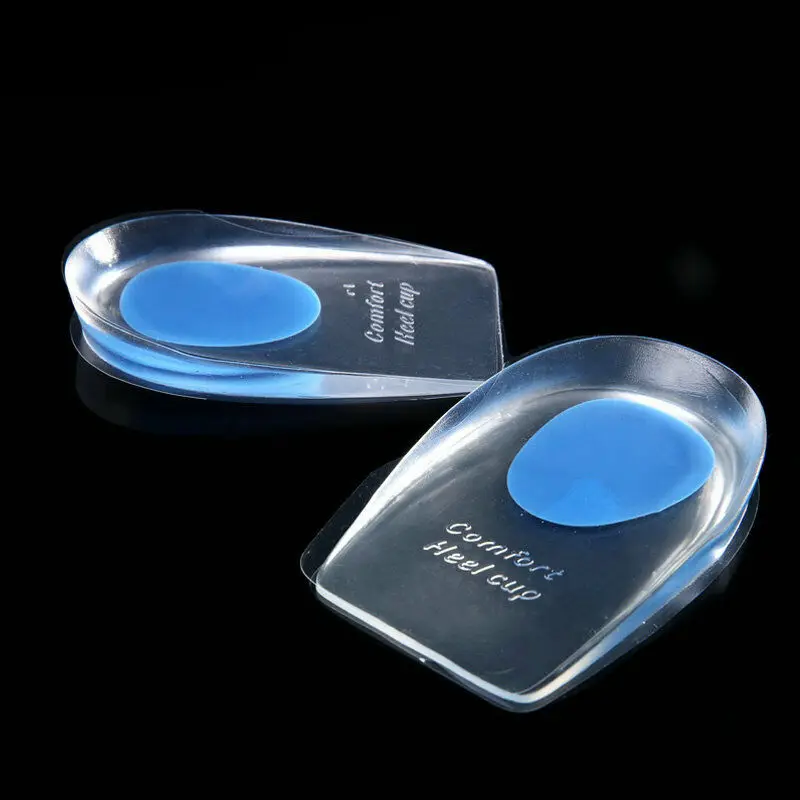 1pair Soft Silicone Gel Insoles for heel spurs pain Foot cushion Foot Massager Care Half Insole Pad Height Increase With GIFT