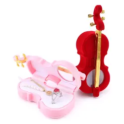 1 Piece unique Cello Gift Box Holder Jewelry box case Velvet Wedding Ring Box for Earrings Necklace Display & Packaging 2 colors