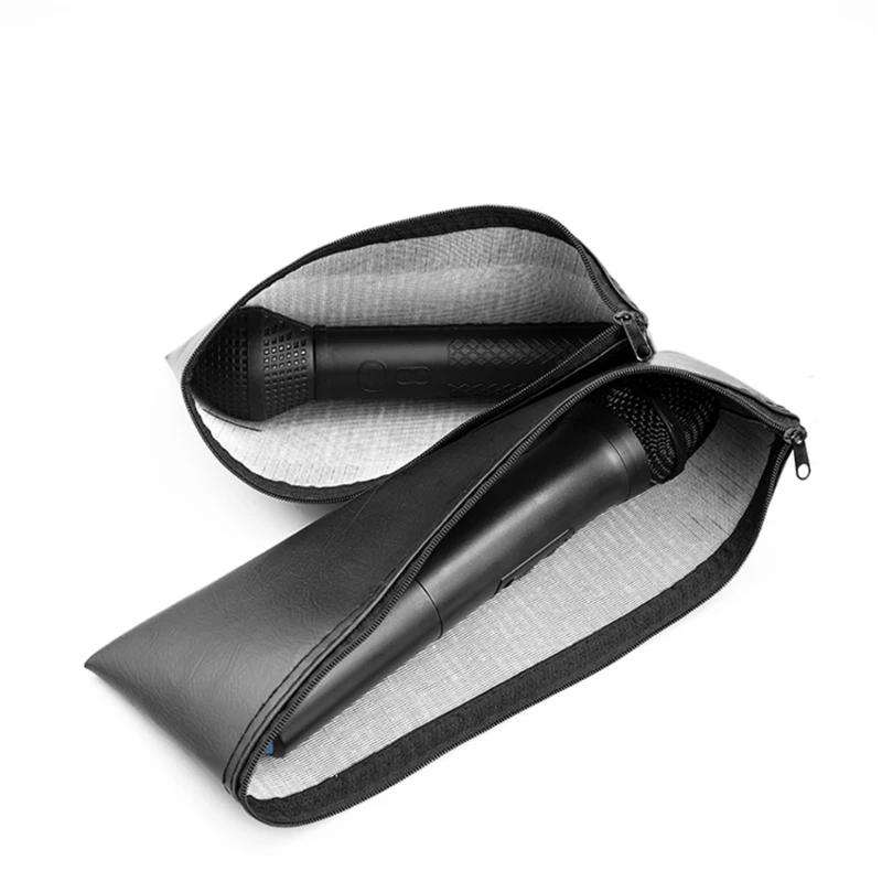 2Pcs Handheld Bag Zipper Case Leather Storage Holder Accessories for -Shure Wireless Microphone Drop shipping