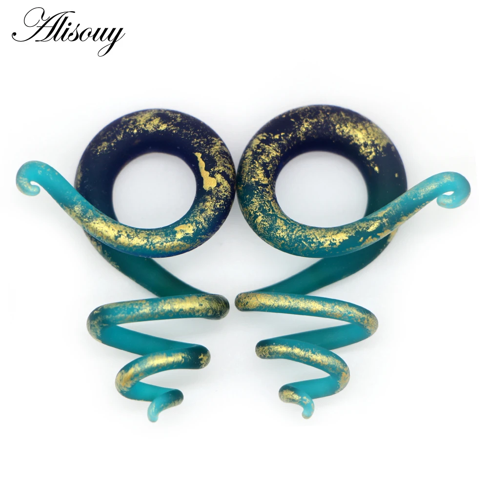 Alisouy Colorful Spring Ear Piercing Expanders Ear Strechers Flesh Body Jewelry Gift For Unisex Person Earring Stud 6mm 8mm 10mm