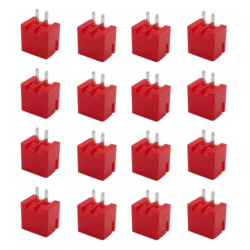50Pcs Red XH-2A XH2.54 2 Pin Wire Connectors Male Plug Straight Pin Header Connector PCB Terminals