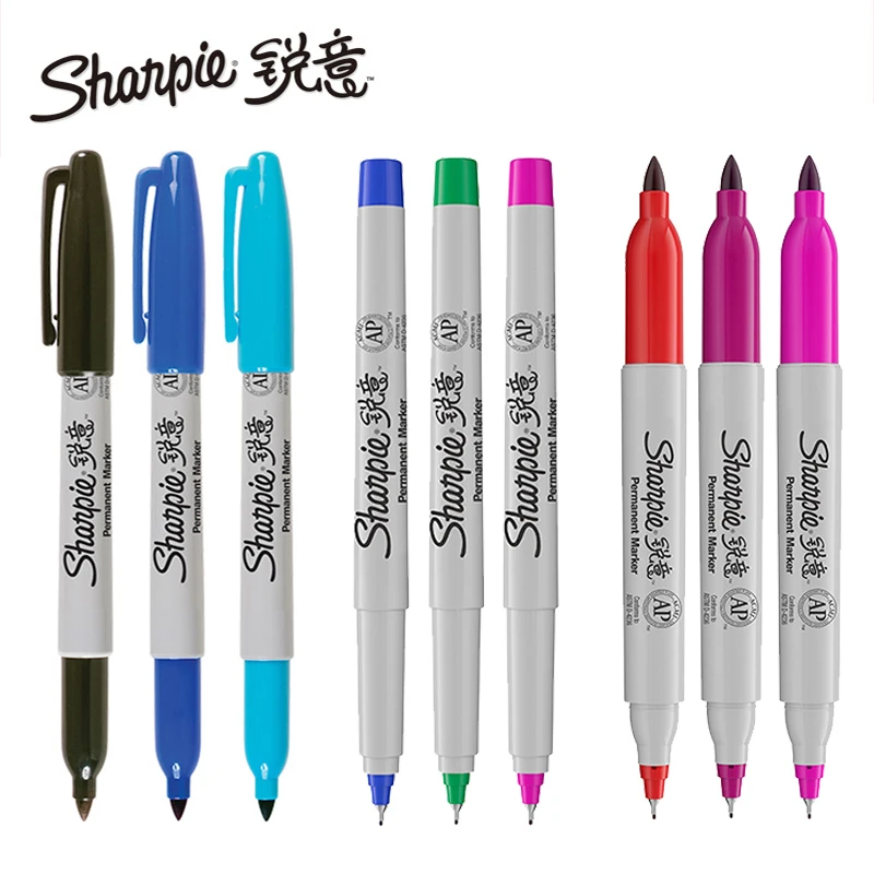 

1pcs Sharpie Oil Marker Pens Colored Markers Art Pen Permanent Colour Waterproof Double Head Office Stationery