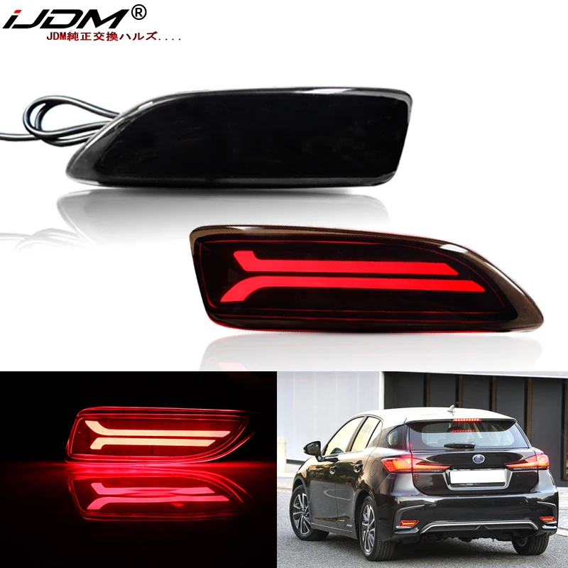 iJDM Reflector Rear Back Tail LED Bumper Brake Stop Running Light Fog Lights Turn Light For Toyota Corolla/For Lexus CT200h Red