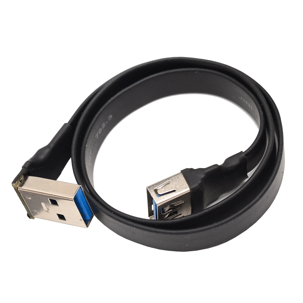 Double Angle USB 3.0 Extension Cable Male to Female Ribbon Data Cord Extender 1m/3m/6m High-Speed Transfer