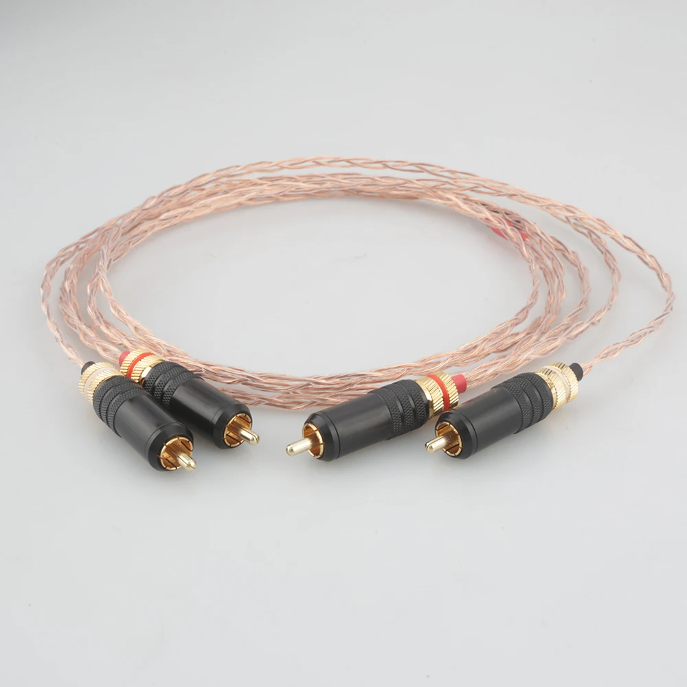 

Top Quality 3TC Pure Copper Analogue RCA Cable Super Soft RCA TO RCA Interconnect Cable HIFI Phono For DAC DVD Amplifier