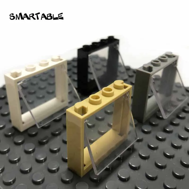 Smartable 窓枠 1x4x3 ビルディングブロック MOC 部品 DIY ハウスレンガのおもちゃ互換性のある主要ブランド 60594/4530589 おもちゃ 20 ピース/ロット