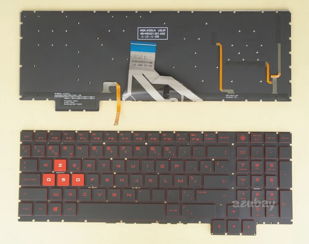 Belgian Keyboard For HP Omen 15-ce000 15- ce000nb ce002nb ce004nb ce010nb ce011nb ce012nb ce013nb ce014nb ce015nb Red Backlit