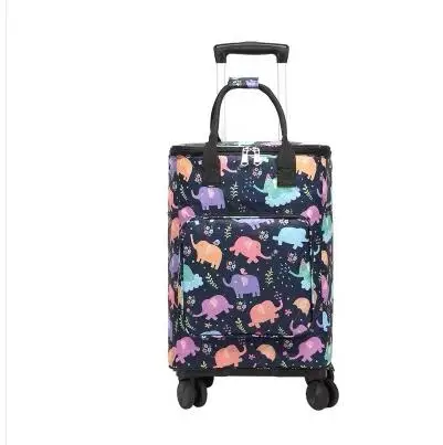 Portable Folding Grocery Shopping Bag With Wheels Travel Trolley Shopping Bag Picnic Insulation Shopping Bag  Household Grocery