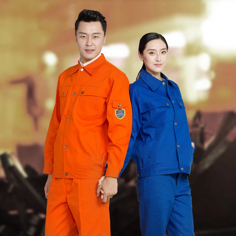 Pure Cotton Workder Coveralls Fireproof Flame Retardant Wear-resistant Breathable Shipyard Steel Factory Boiler Worker Uniforms