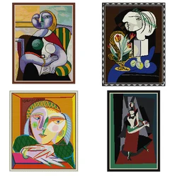 Picasso artystyczny obraz serii Cross zestaw do szycia 14CT 11CT na płótnie nadrukowany haft zestaw DIY abstrakcyjny charakter wzór robótki