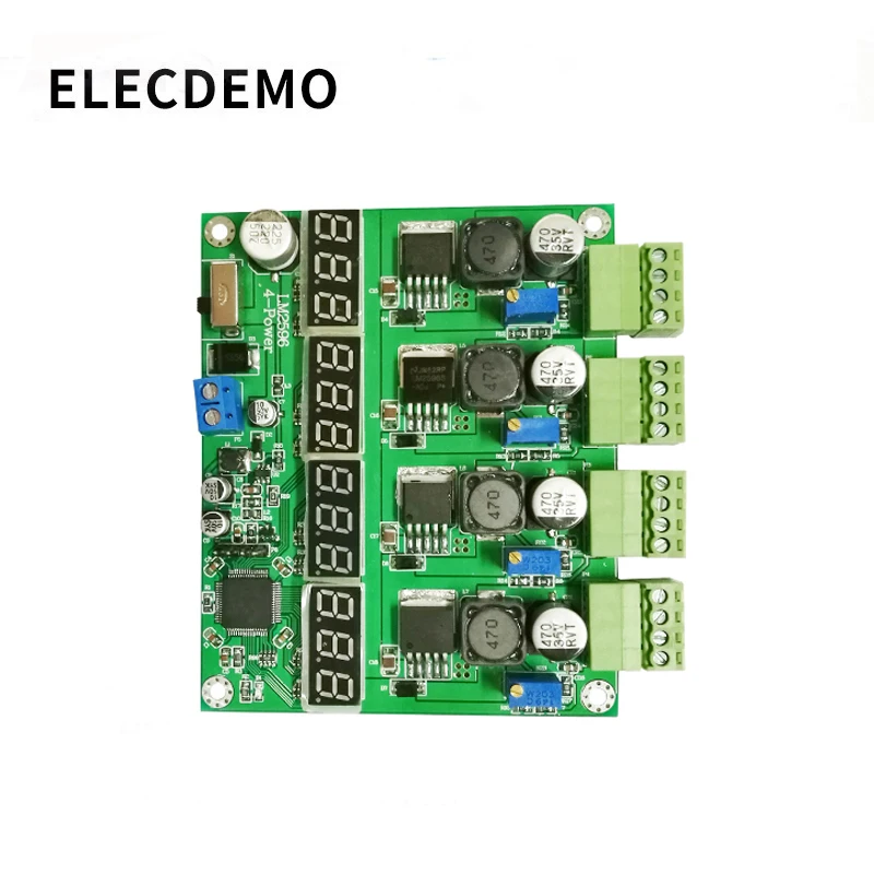 Moduł zasilania wielokanałowe przełączanie czterech cyfrowych wyświetlaczy moduł LM2596 DC-DC regulowany moduł zasilania buck