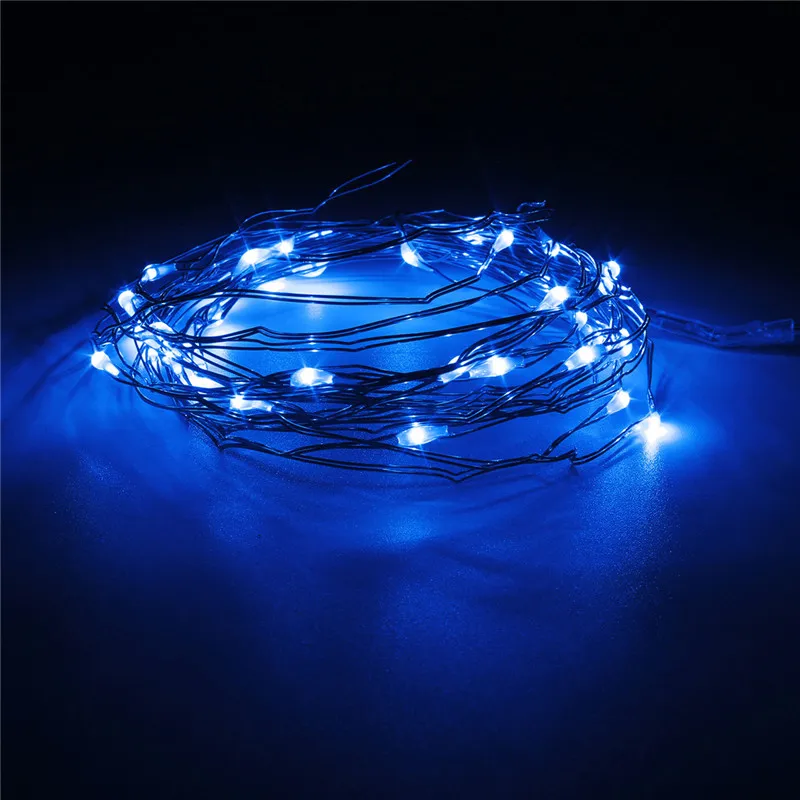 LED String 3M Power Dioperasikan Multicolor Kabel Tembaga Kawat Peri Lampu LED String Pesta Pernikahan Decor Drop Pengiriman