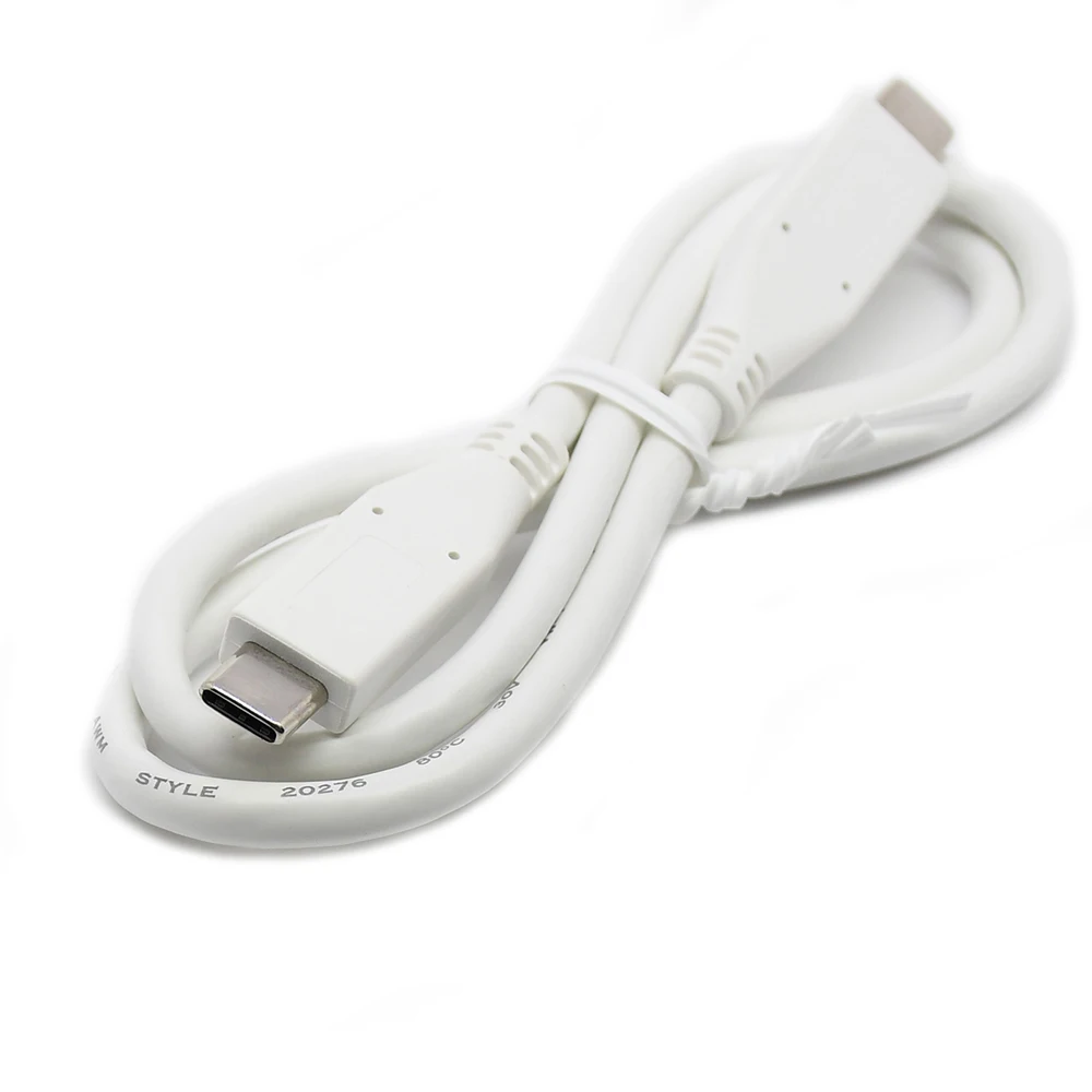 USB3.1 Tipe-C Kabel USB-C Male To Male Charge dan Kabel Data untuk Macbook Laptop dan Tablet 50Cm warna Putih 100W