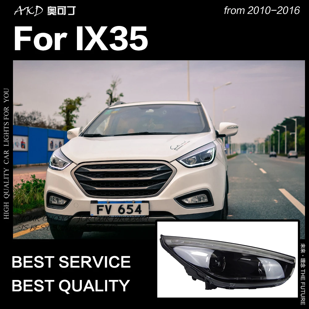 AKD Car Styling Head Lamp for Hyundai IX35 Headlights 2010-2016 New Tucson LED Headlight DRL Hid Bi Xenon Auto Accessories