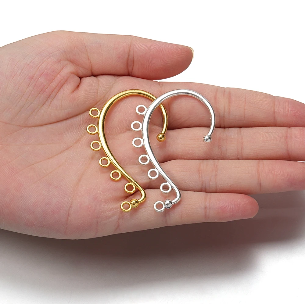 10pcs C Shape Ear Hook Gold Color Arc Ear Hanging Clip Earring Base for Diy Jewelry Making No pierced Tassel Earring Accessories