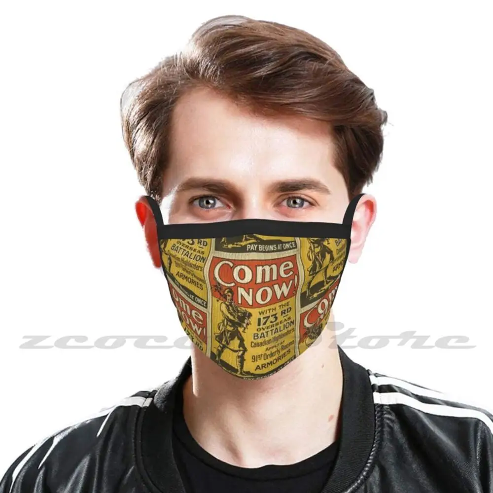 Sono disponibili Ora! 173 Canadian Overseas Battalion Mask Adult Child Washable Pm2.5 Filter Logo creatività Canada recrulation