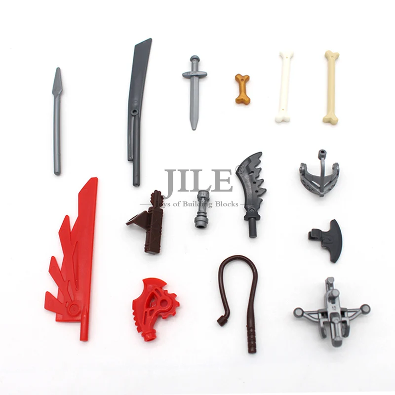 Moc Weapon Knife Sword Spear Axe Crossbow Military DIY Building Block Bricks Bulk Sets Compatible with Figure Assembles Parts