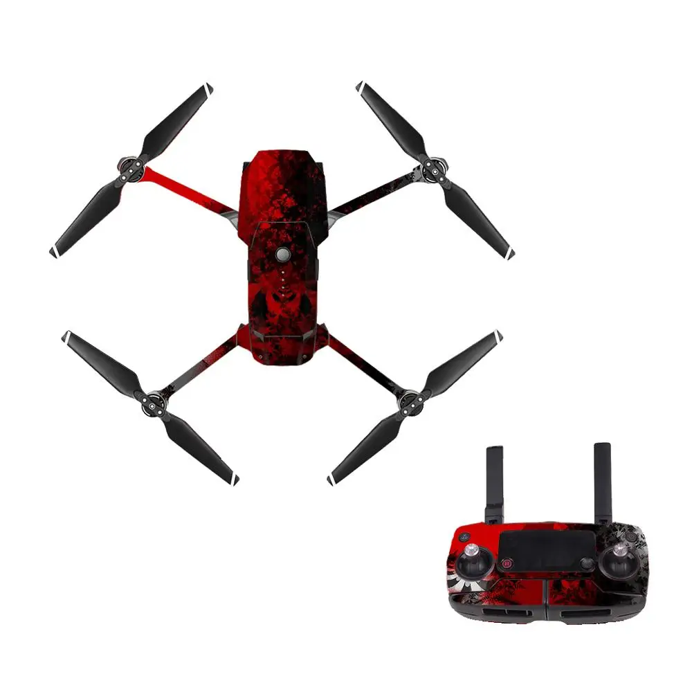 Terror Style 6 Decal Skin Sticker For DJI Mavic Pro Drone + Remote Controller + 3 Batteries Protection Film Cover