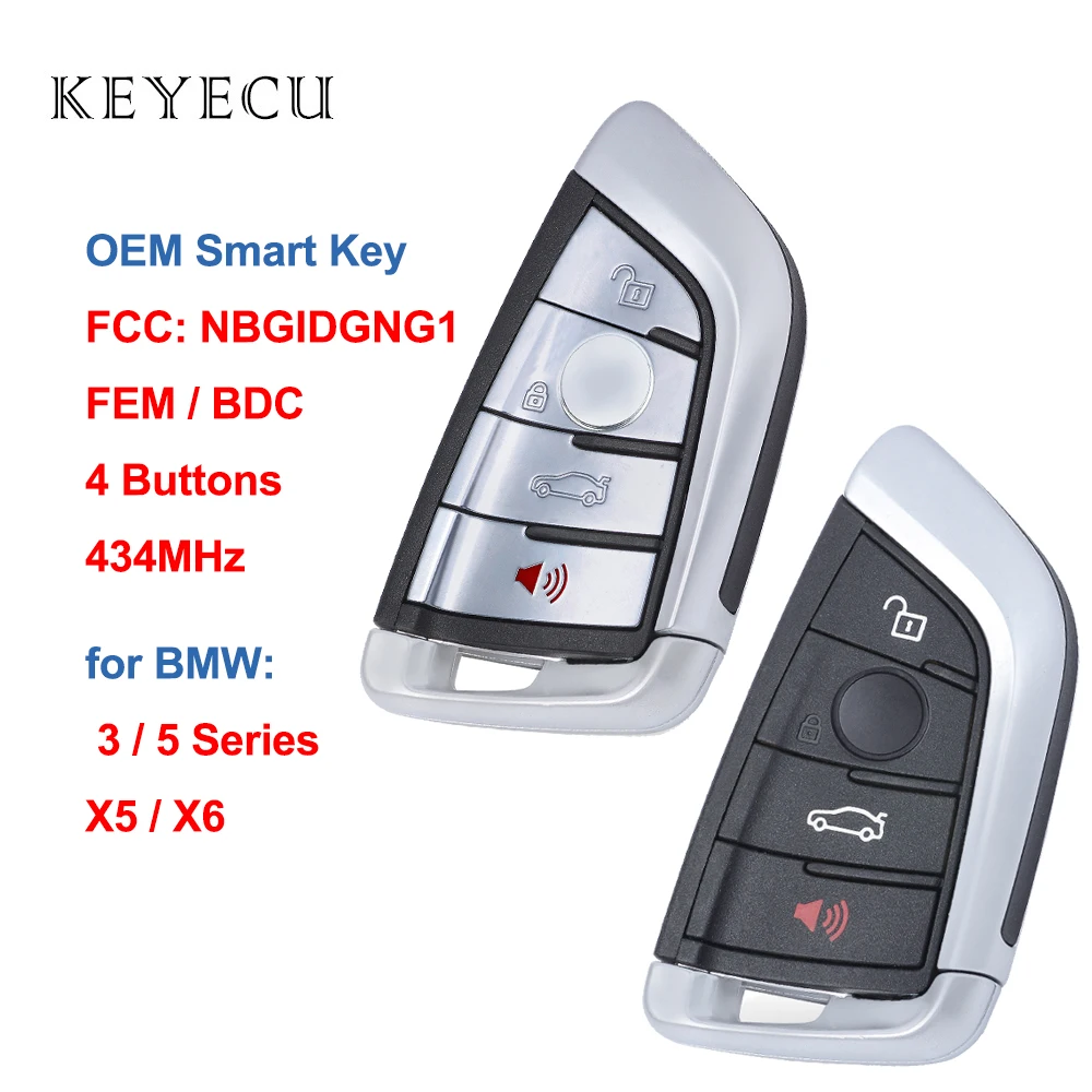 

OEM Board Smart Remote Car Key Fob 4 Buttons 434MHz for BMW 3 5 Series X5 X6 2014 2015 2016 2017 2018 2019 FCCID: NBGIDGNG1