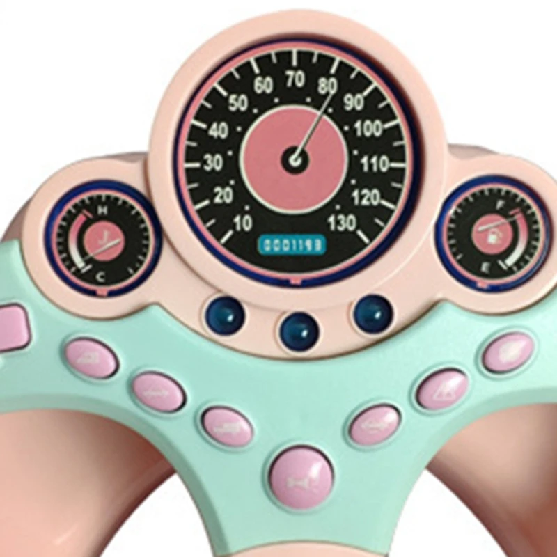 Cute Children Steering Wheel Toy with Light Simulation Driving Sound Music Funny Educational Baby Electronic Travel Kids Toys