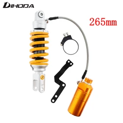 1pcs 265mm Motorcycle Rear Damping adjustment Built-in hydraulic airbag shock absorber For Honda Yamaha Kawasaki Suzuki